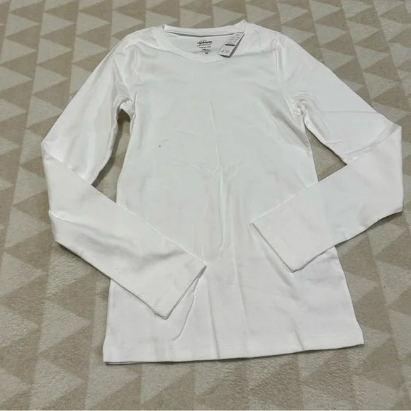 J crew perfect fit long sleeve tee shirt in white - Picture 2 of 3